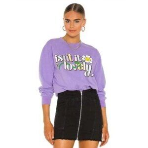 NEW by Samii Ryan Purple ISN'T IT LOVELY Sweatshirt Size Small